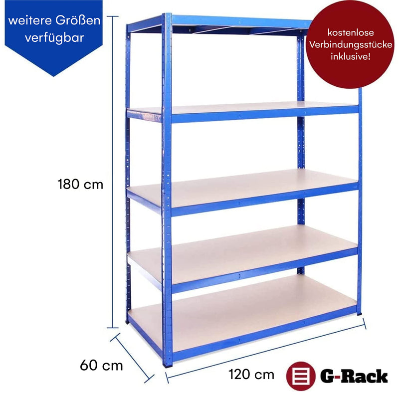 Grack heavy duty shelf 2 blue storage shelves 5 compartments for basement workshop