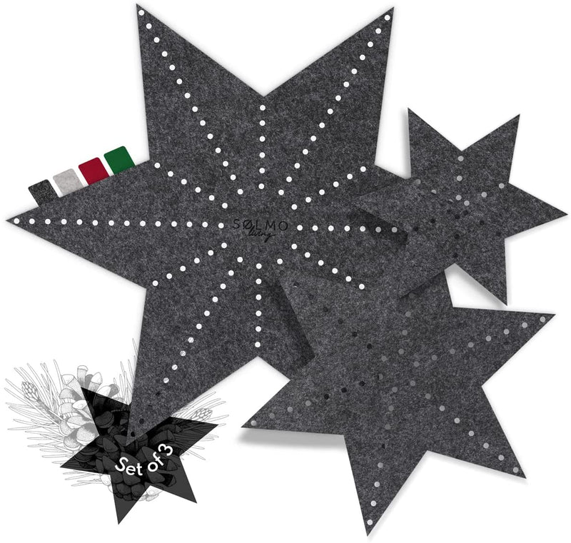 I 3 felt stars for table decoration I felt coaster star large to small I table