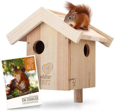 WILD ANIMAL HEART I SQUIRREL KOBEL – NEST FOR SQUIRRELS MADE OF SCREWED SOLID WOOD