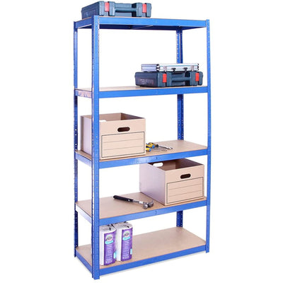 Grack Heavy Duty Shelf1 Blue Storage Shelf 5 Compartments For Basement Workshop