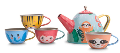 Children's play tin tea set carrying bag children's tableware play kitchen 15