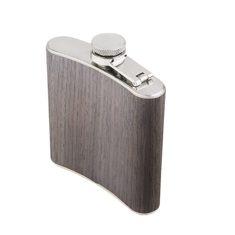 Wooden Hip Flask With Stainless Steel And Screw Cap 6oz Original And Funny