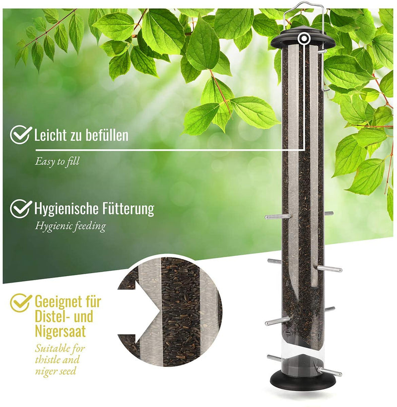 I 52cm feeding column Niger seeds for goldfinch siskin made of stainless steel