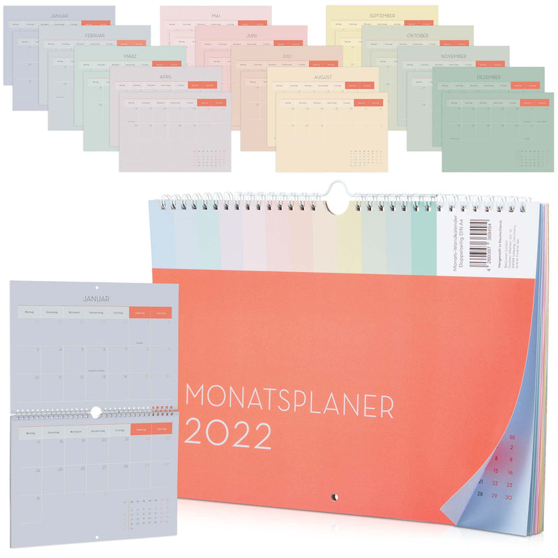 LIVAIA ANNUAL PLANNER 2022 A4: PRACTICAL WALL CALENDAR 2022 ACROSS AS A MONTHLY PLANNER 2022 - CALENDAR 2022 WALL CALENDAR