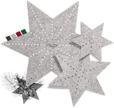 I 3 felt stars for table decoration I felt coaster star large to small I table