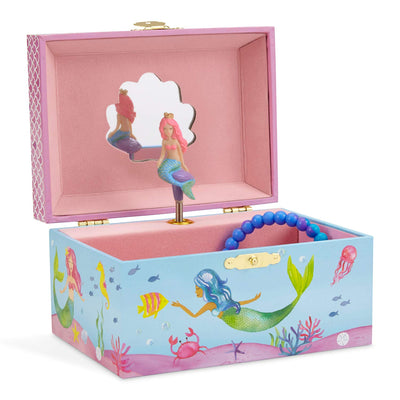 Music box jewelry box for girls with rotating unicorn rainbow