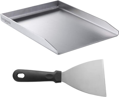 Stainless steel grill plate plancha universal size 30 x 40 cm for many coals