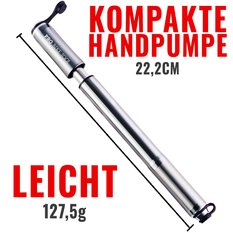 Mini bicycle pump with pressure gauge for Presta Schrader valves bicycle pump