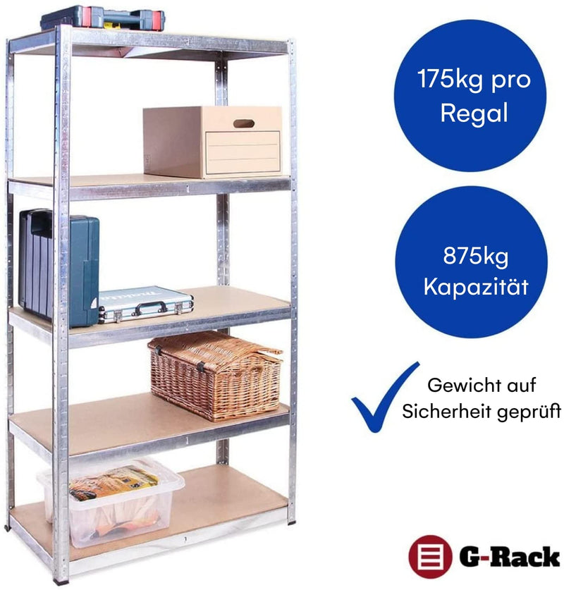 Grack Heavy Duty Shelf 1 Black Storage Shelf 5 Compartments For Basement Workshop