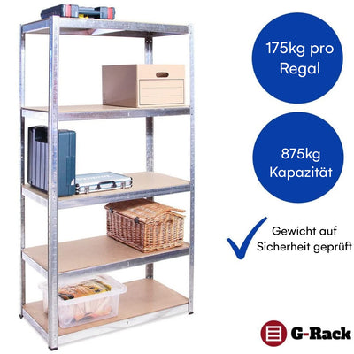 Grack Heavy Duty Shelf1 Blue Storage Shelf 5 Compartments For Basement Workshop