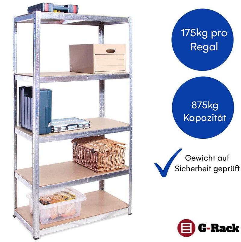 Grack Heavy Duty Shelf1 Blue Storage Shelf 5 Compartments For Basement Workshop