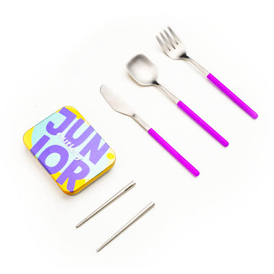 Junior Set Portable and Reusable Stainless Steel Cutlery Set for Children