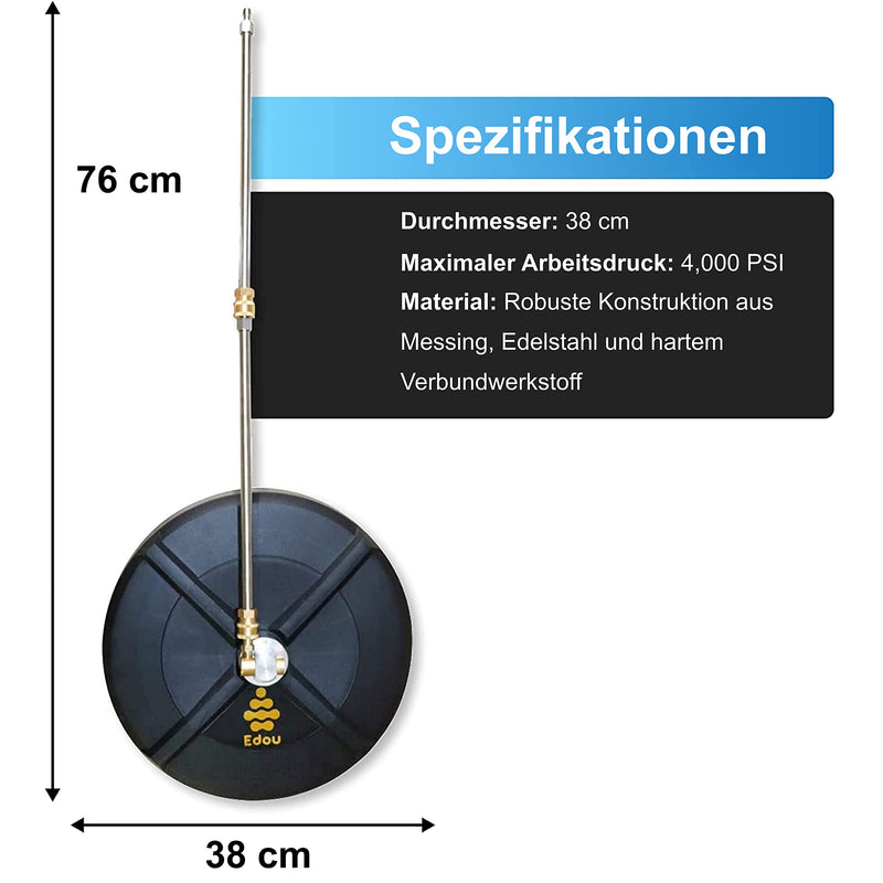 EDOU 15 INCH PRESSURE WASHER SURFACE CLEANER - PRESSURE WASHER ACCESSORIES