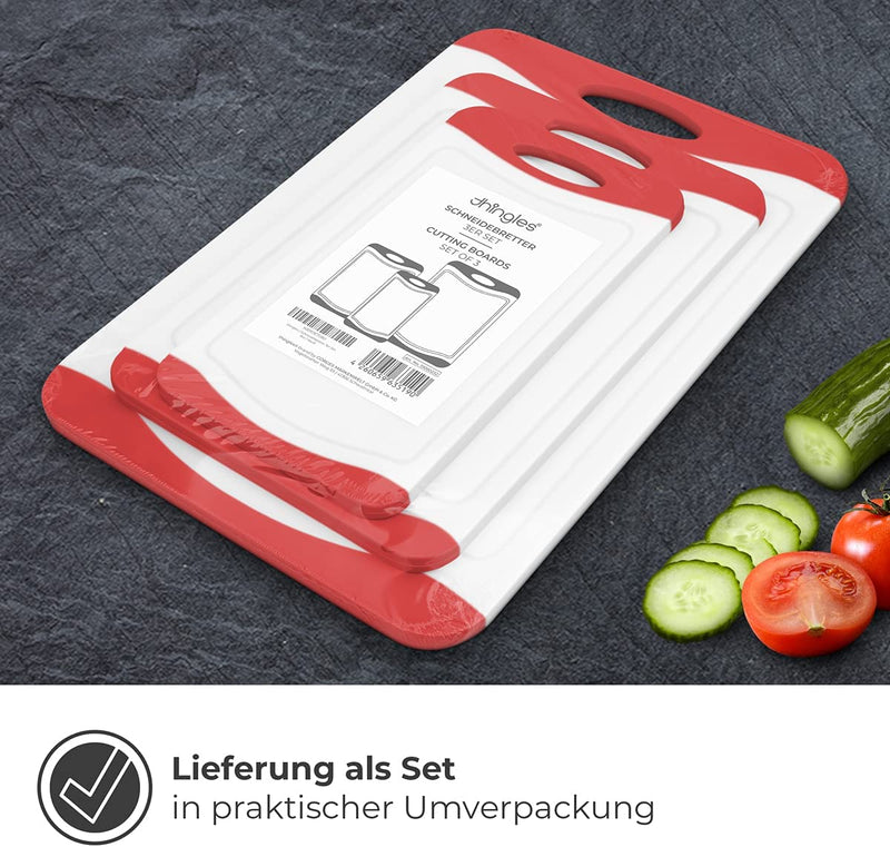 THINGLES PLASTIC CUTTING BOARD SET OF 3 I BOARDS BPA FREE