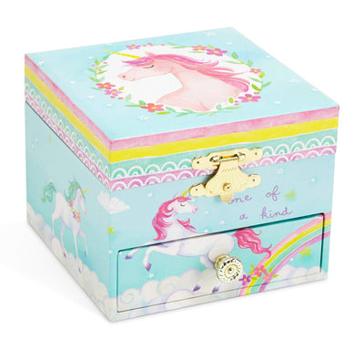 Musical Jewelry Box With Glittering Spinning Unicorn