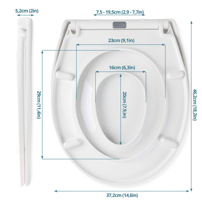 Toilet lid with child seat insert. Toilet seat with soft-close mechanism for children