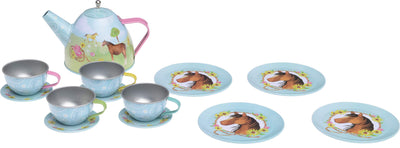 Children's play tin tea set carrying bag children's tableware play kitchen 15