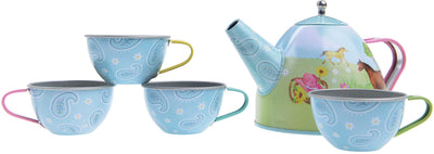 Children's play tin tea set carrying bag children's tableware play kitchen 15