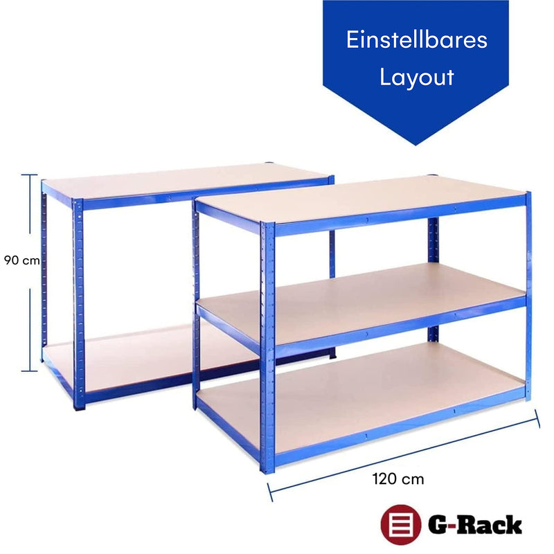 Grack Heavy Duty Shelf1 Blue Storage Shelf 5 Compartments For Basement Workshop