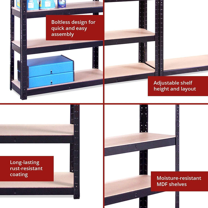 150cm X 75cm X 30cm Heavy Duty Shelves For Storage 2x 5 Tier Shelf