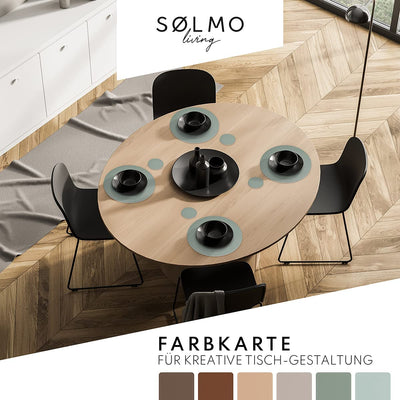 SÖLMO SØLMO I DESIGNER ROUND PLACEMAT MADE OF PU LEATHER - LARGE CHOICE OF COLORS - WIPABLE HEAT RESISTANT I PLACEMAT