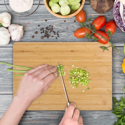 Bamboo Work I Large Wooden Cutting Board with Sturdy Handle 40x295x2cmextra