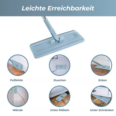 Wischmopp Und Eimerset Flacher Mikrofaserwischmopp Mit Edelstahlgriff