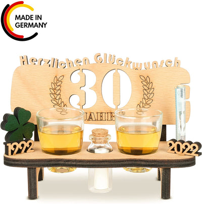 Liquor bench with year number, wooden laurel wreath with number engraving, gift for the 50th