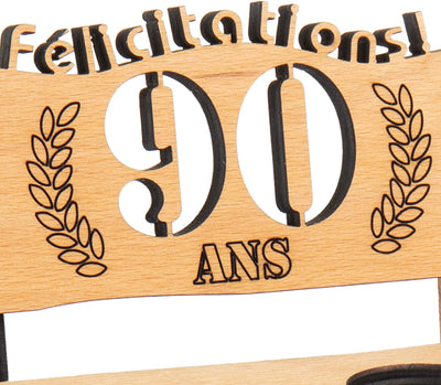 Liquor bench with year number, wooden laurel wreath with number engraving, gift for the 50th