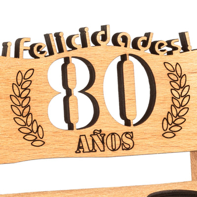 Liquor bench with year number, wooden laurel wreath with number engraving, gift for the 50th