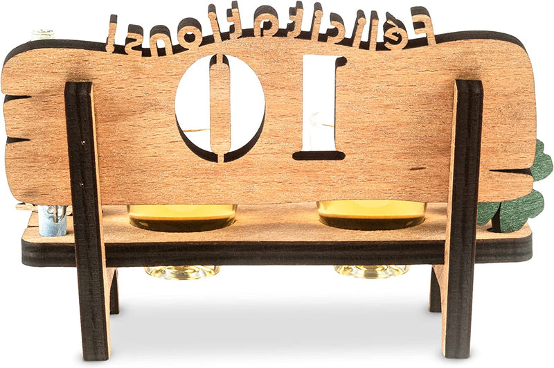 Liquor bench with year number, wooden laurel wreath with number engraving, gift for the 50th