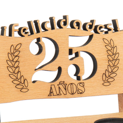 Liquor bench with year number, wooden laurel wreath with number engraving, gift for the 50th