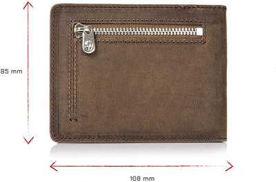 Madrid Wallet with Coin Compartment Leather Men's Mini Wallet Flat with RFID