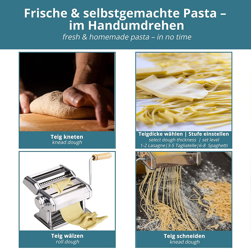 Pasta Maker Pasta Machine Manual Pasta Machine Made of Stainless Steel Chrome for