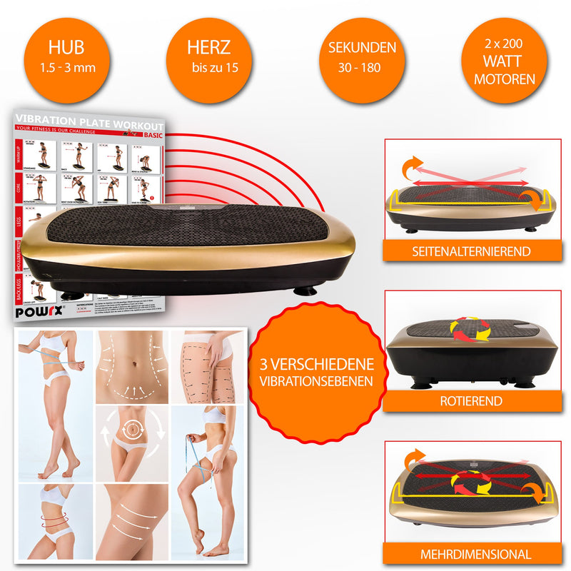 Vibration plate Basic Duo Incl Workout I Fitness training device Incl