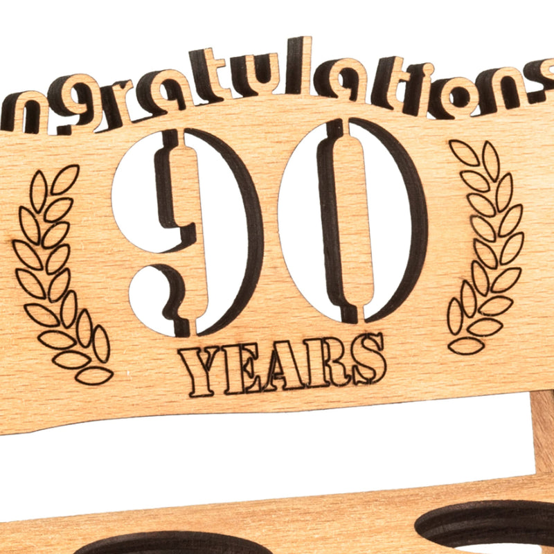 Liquor bench with year number, wooden laurel wreath with number engraving, gift for the 50th