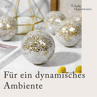 Decorative balls set of 5 glass mosaic balls diameter 76 cm