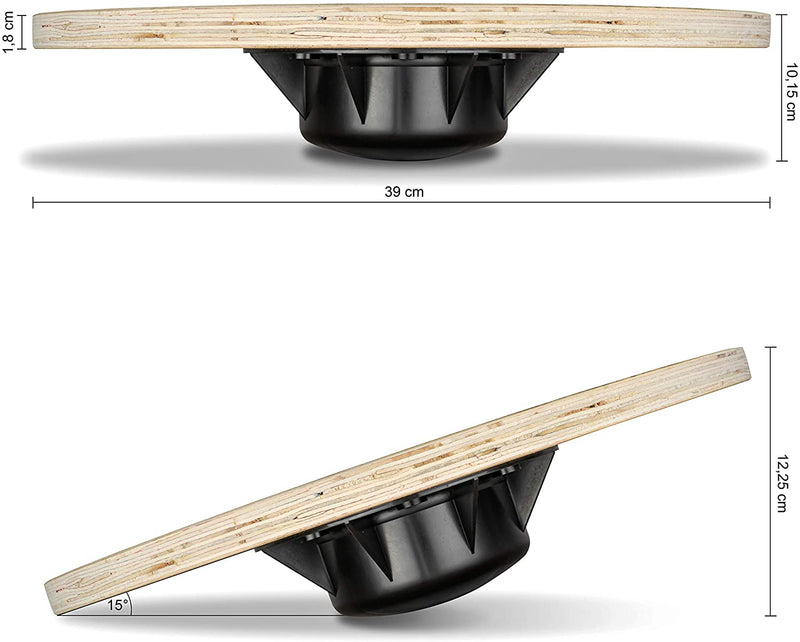 Balance Board I Wobble Board Made of Wood for Proprioceptive Training