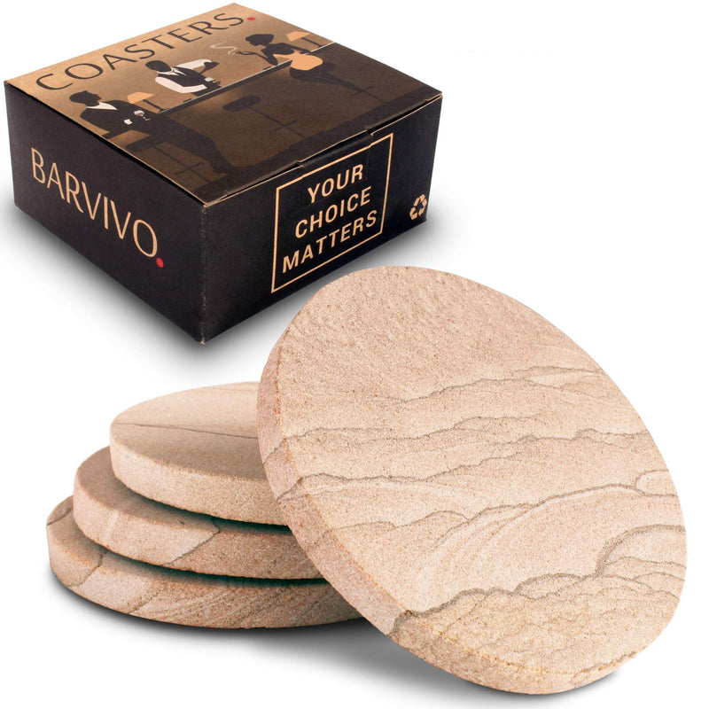 BARVIVO NATURAL SANDSTONE COASTER FOR DRINKS