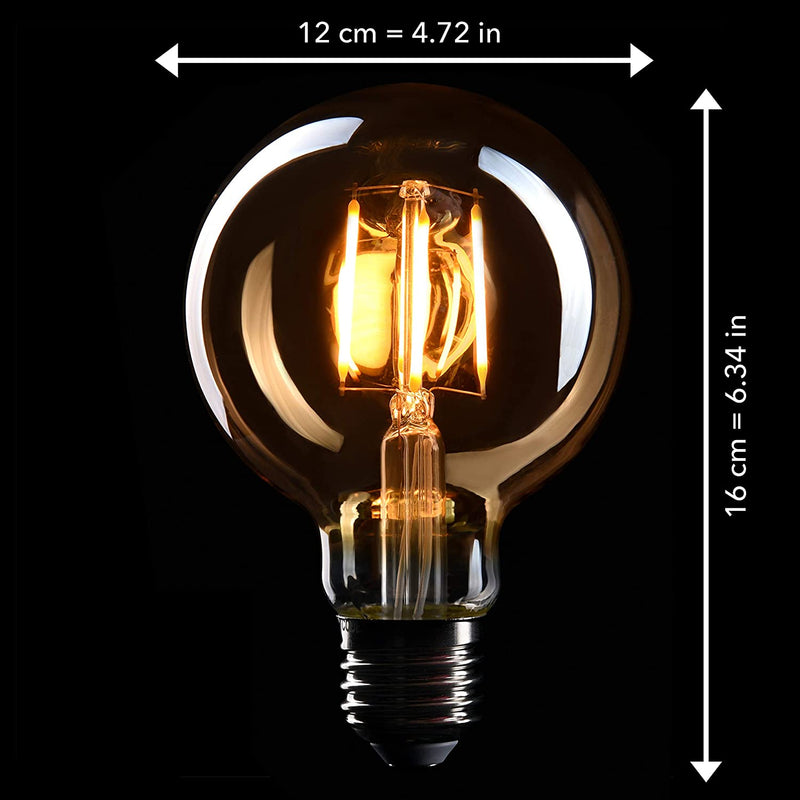 3 x Edison light bulbs E27 socket dimmable 4w warm white 230v Masterglobe Big