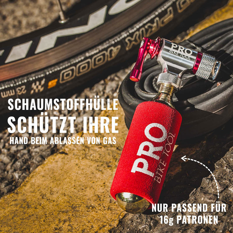 Co2 pump quickly and easily compatible with Presta and Schrader