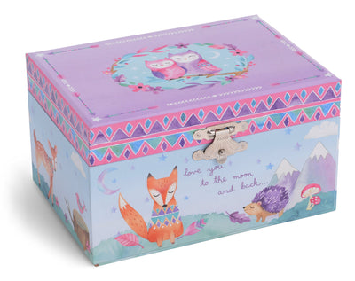 Music box jewelry box for girls with rotating unicorn rainbow