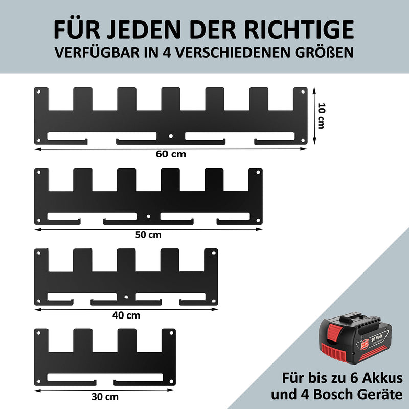 Set of 6 wall brackets for Bosch batteries made of solid steel made in Germany