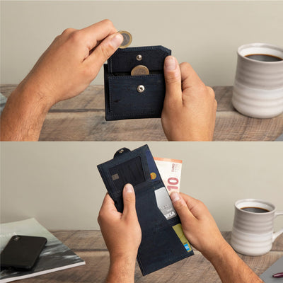 Slim Wallet Nextgen Leather I Small Wallet with Coin Compartment I Wallet with RFID