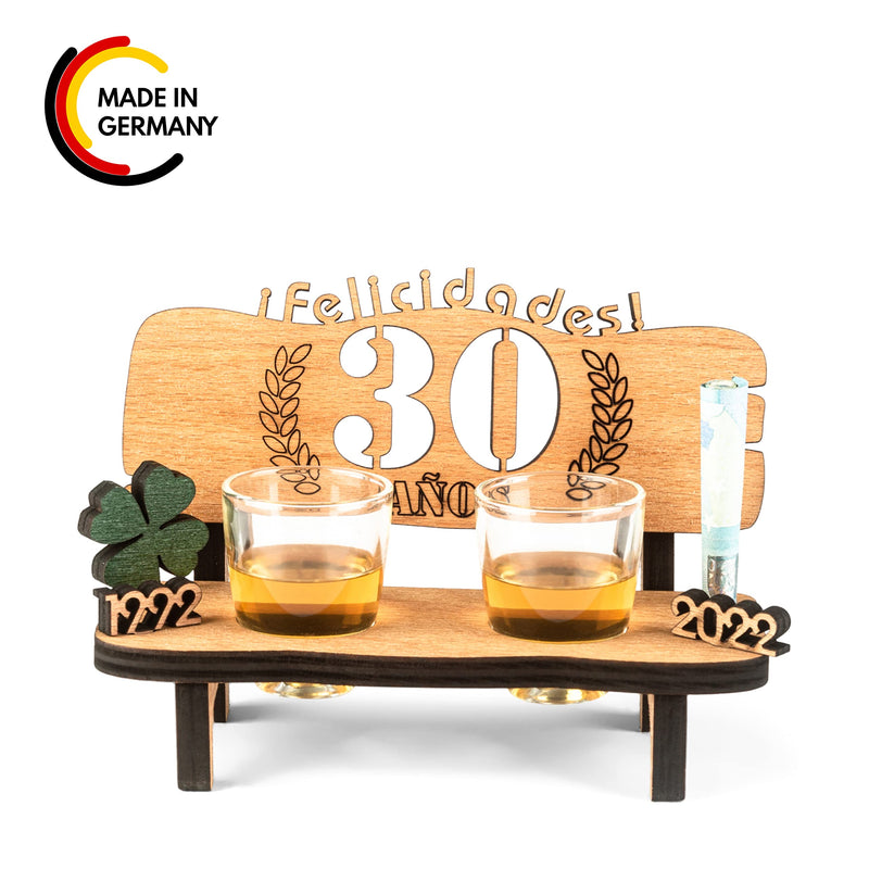 Liquor bench with year number, wooden laurel wreath with number engraving, gift for the 50th