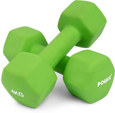 Hexagonal neoprene dumbbells 2 x 2 kg (pair) including workout I 05 10 kg I weights