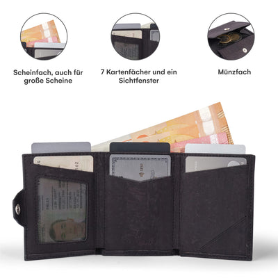 Slim Wallet Nextgen Leather I Small Wallet with Coin Compartment I Wallet with RFID