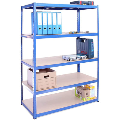 Grack heavy duty shelf 2 blue storage shelves 5 compartments for basement workshop