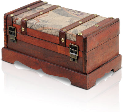 BRYNNBERG TREASURE CHEST 23X13X11CM WOODEN CHEST TREASURE CHEST BROWN PIRATE CHEST