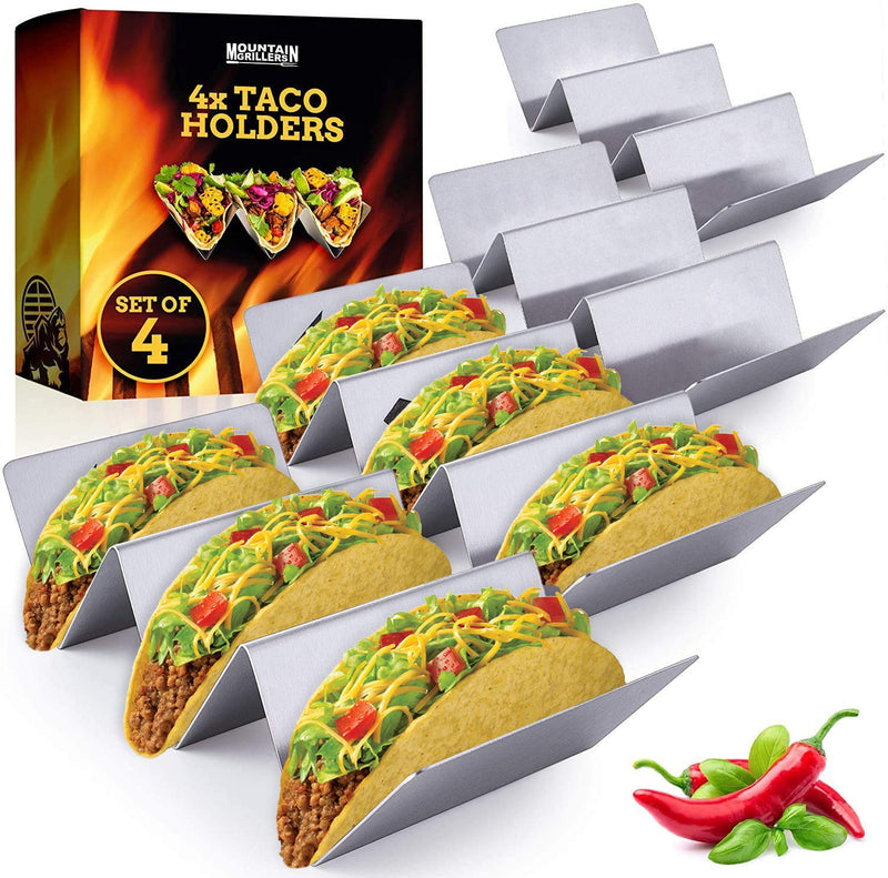 MOUNTAIN GRILLERS TACO HOLDER FOR TACO FRIDAY - DOUBLE-SIDED HOT DOG HOLDER - GRILLED SAUSAGE HOLDER MAKE PREPARATION CHILD&